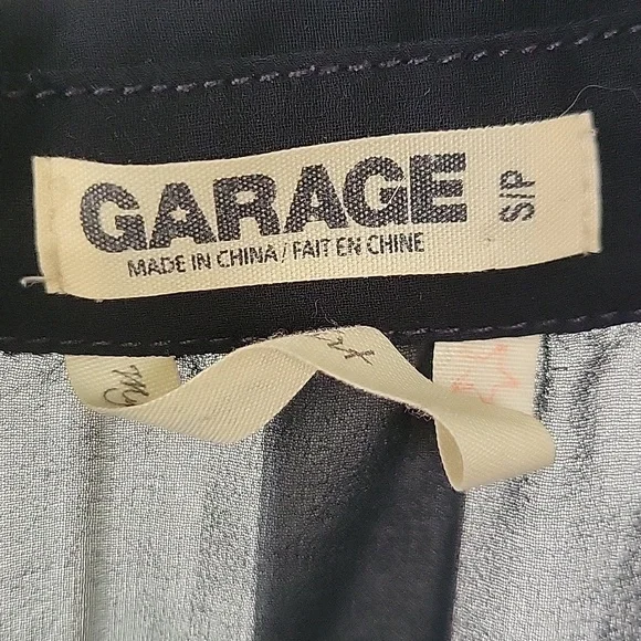 Garage Sheer Button Up Long Sleeve Shirt Top Sz S Black - Picture 8 of 11